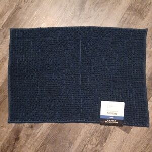Mainstays Basic Chenille Noodle Small Bath Rug in Dark Blue